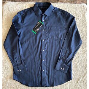 NWT Banana Republic Non-Iron Slim Fit Navy Long Sleeve Button-Up Dress Shirt XL